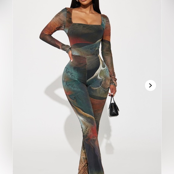 Brand New Fashion Nova Lost In A Trance Mesh Jumpsuit - Olive/combo 

Worn once - Picture 1 of 10